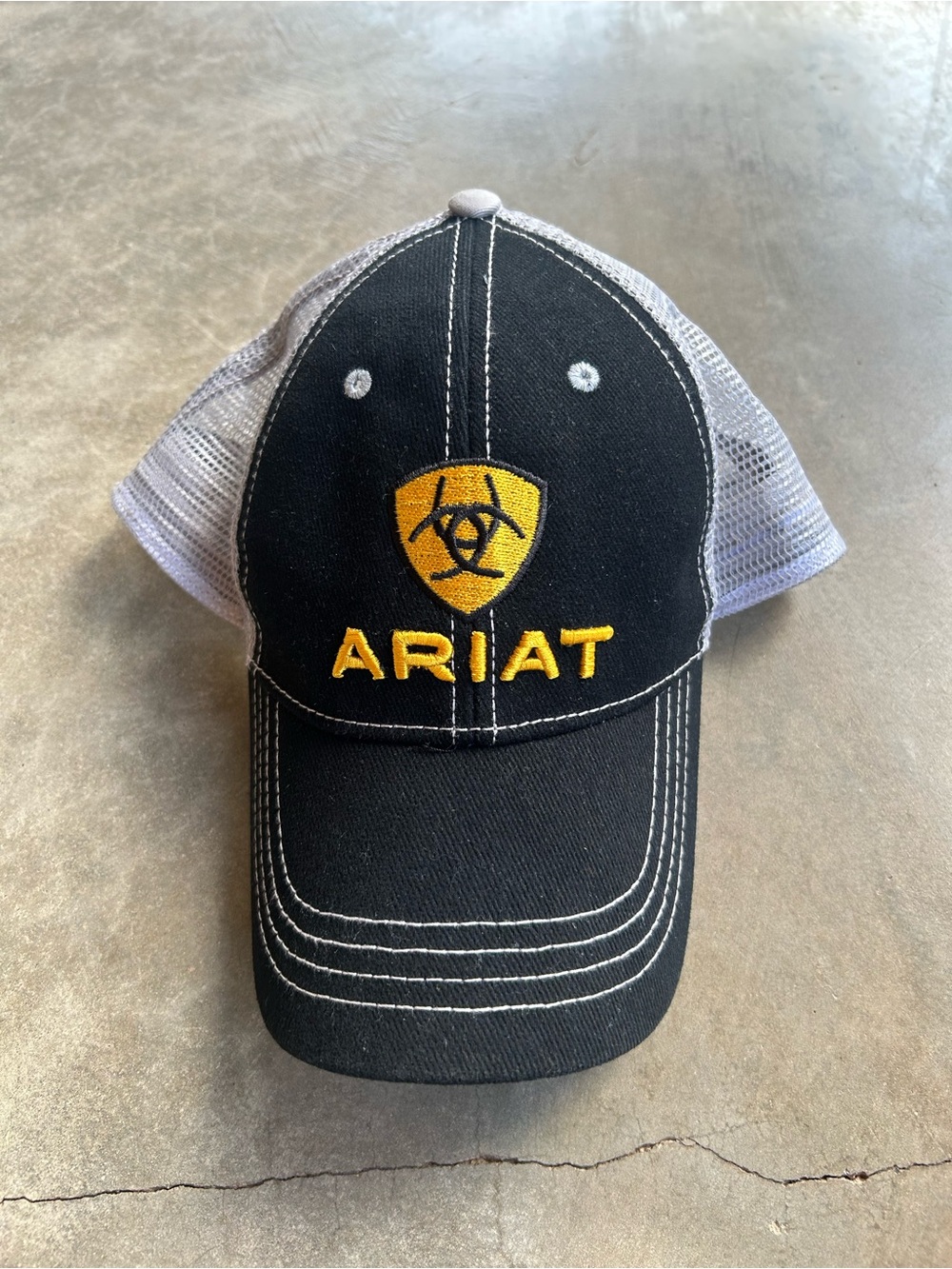 Ariat Black and Yellow Logo Mesh Back Cap
